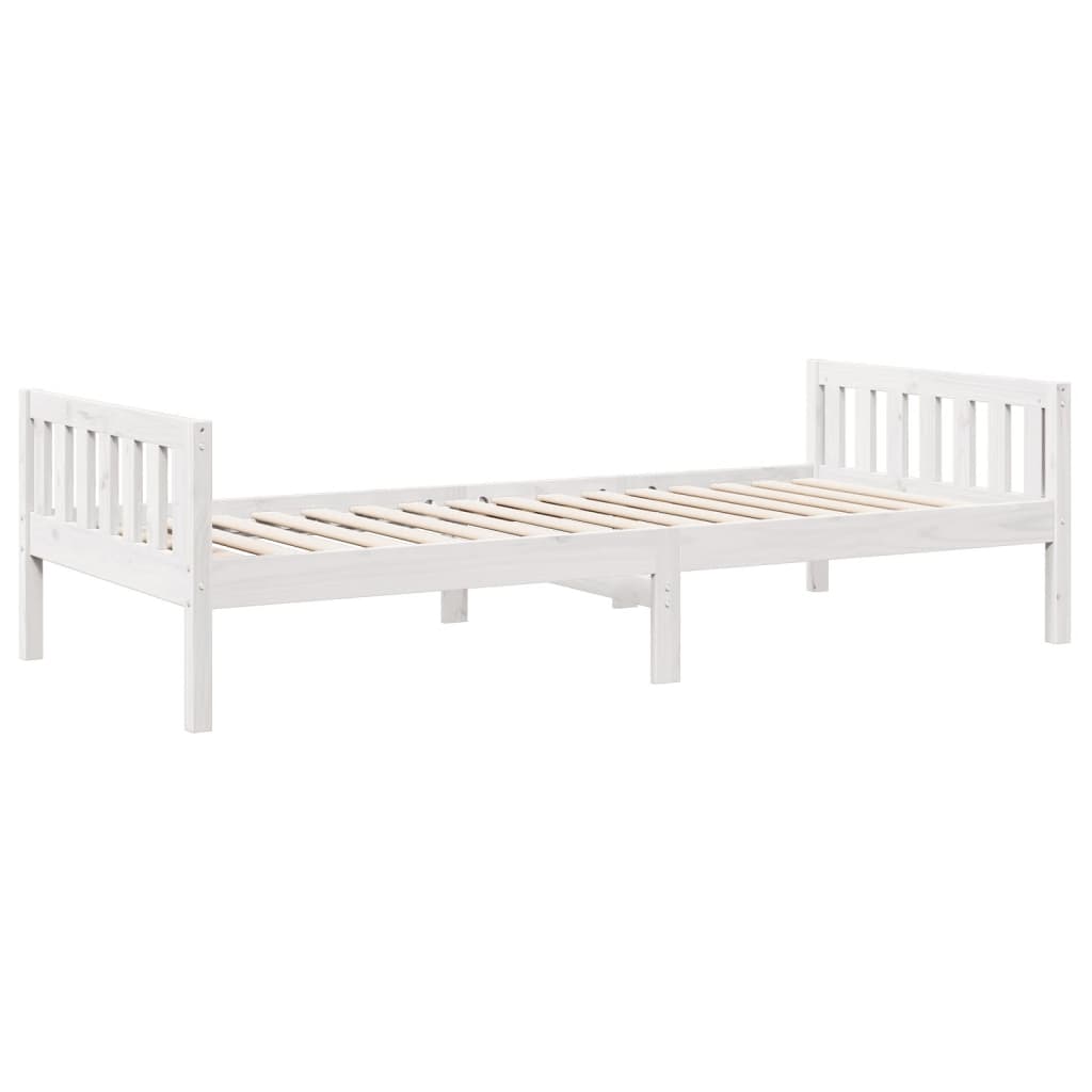 fehér tömör fenyőfa gyerekágy matrac nélkül 75 x 190 cm