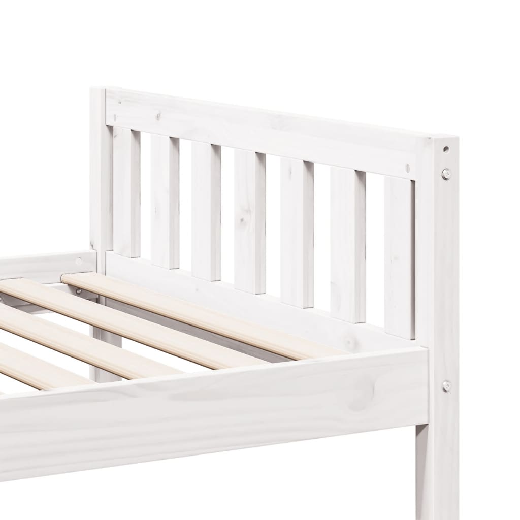 fehér tömör fenyőfa gyerekágy matrac nélkül 75 x 190 cm