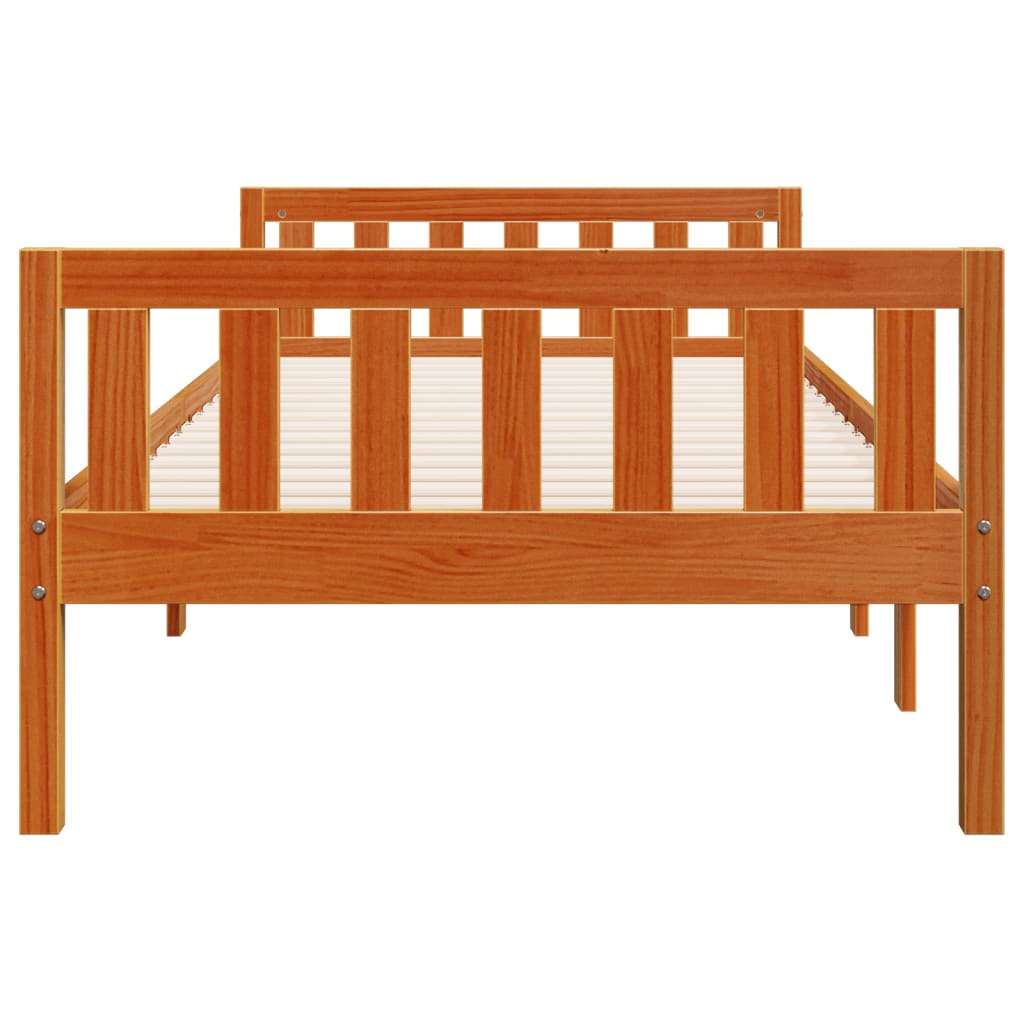 viaszbarna tömör fenyőfa gyerekágy matrac nélkül 75 x 190 cm