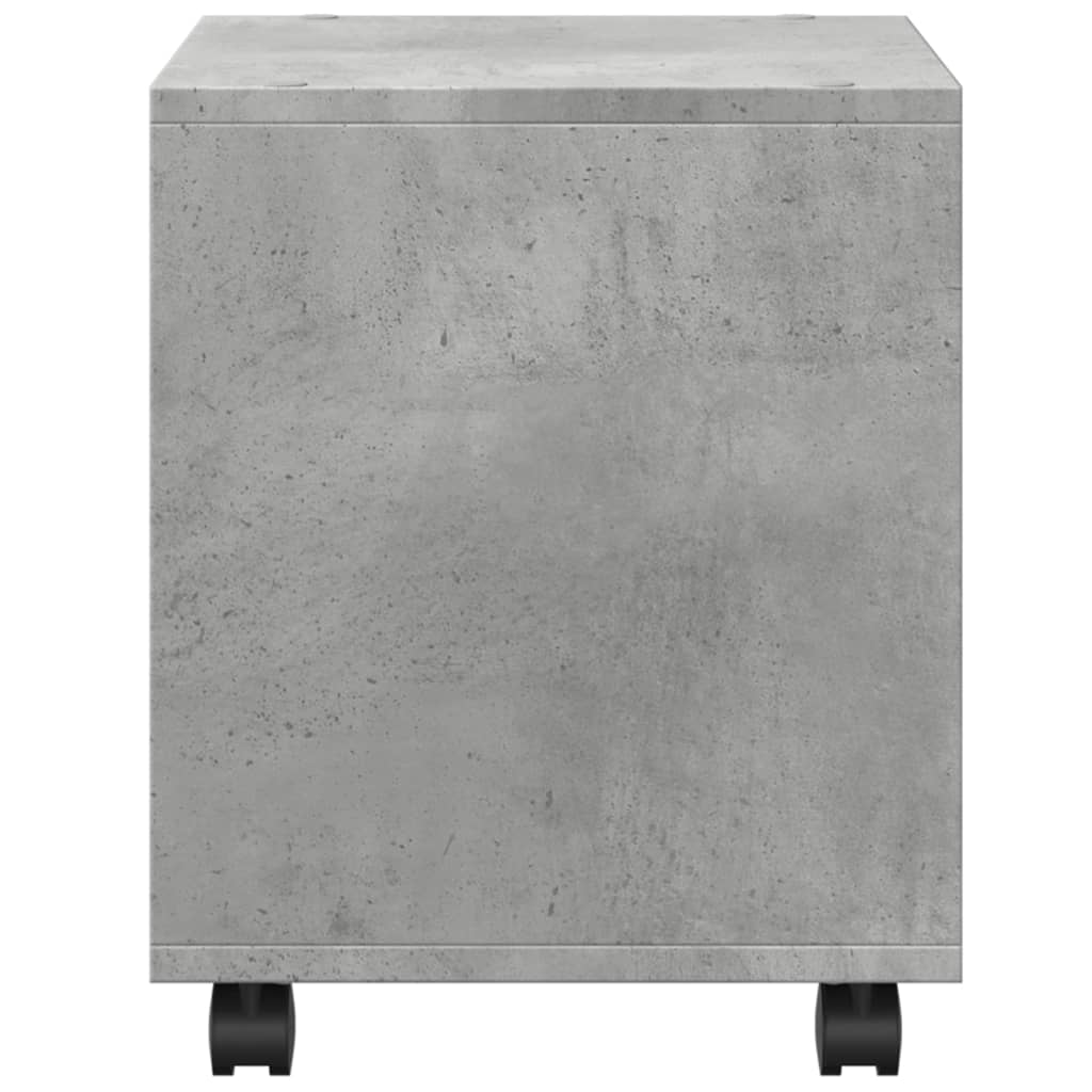 betonszürke szerelt fa görgős szekrény 37 x 33 x 42,5 cm