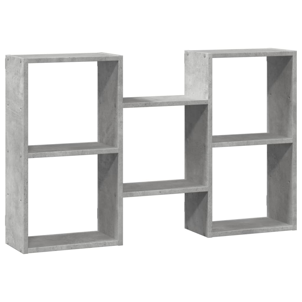 betonszürke szerelt fa fali polc 96 x 18 x 60 cm