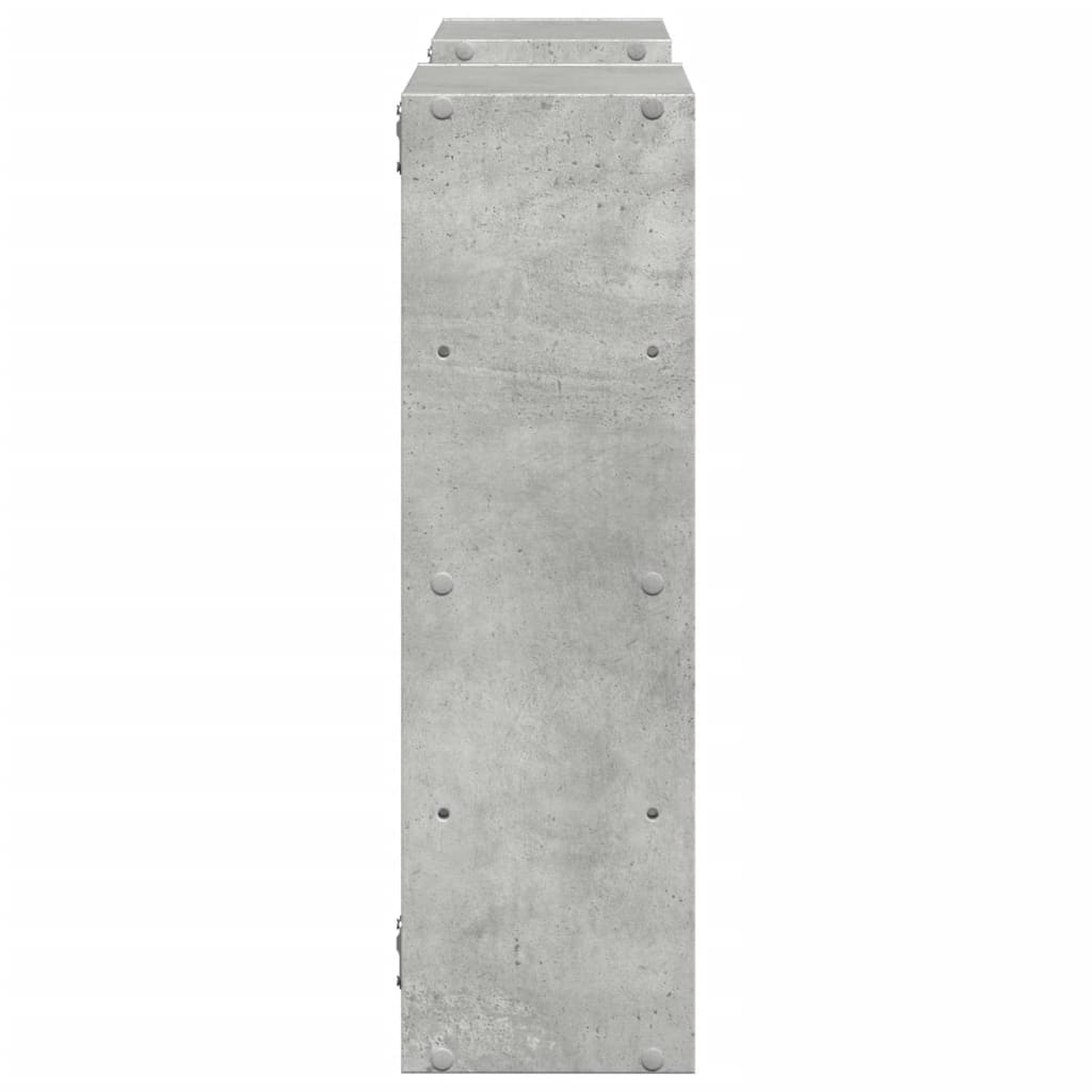 betonszürke szerelt fa fali polc 96 x 18 x 60 cm