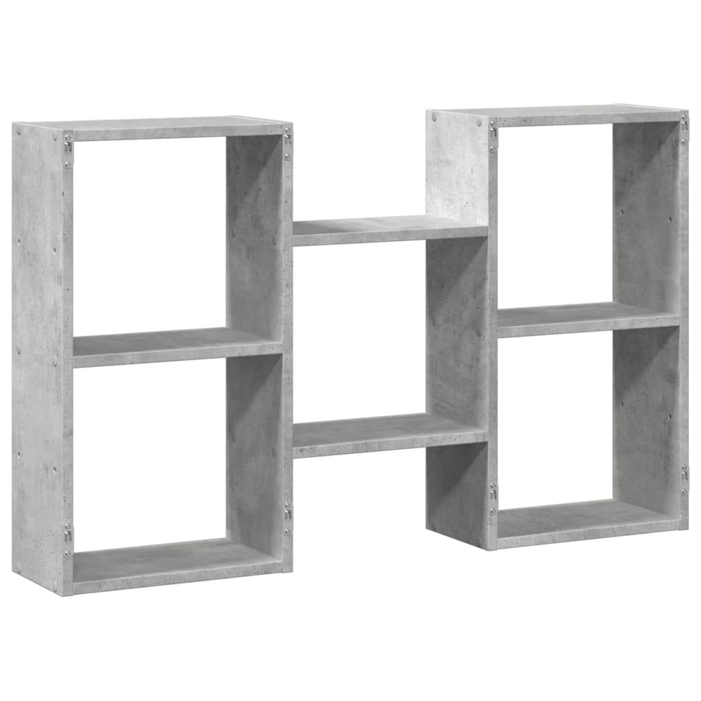 betonszürke szerelt fa fali polc 96 x 18 x 60 cm