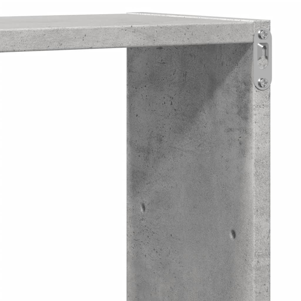 betonszürke szerelt fa fali polc 96 x 18 x 60 cm