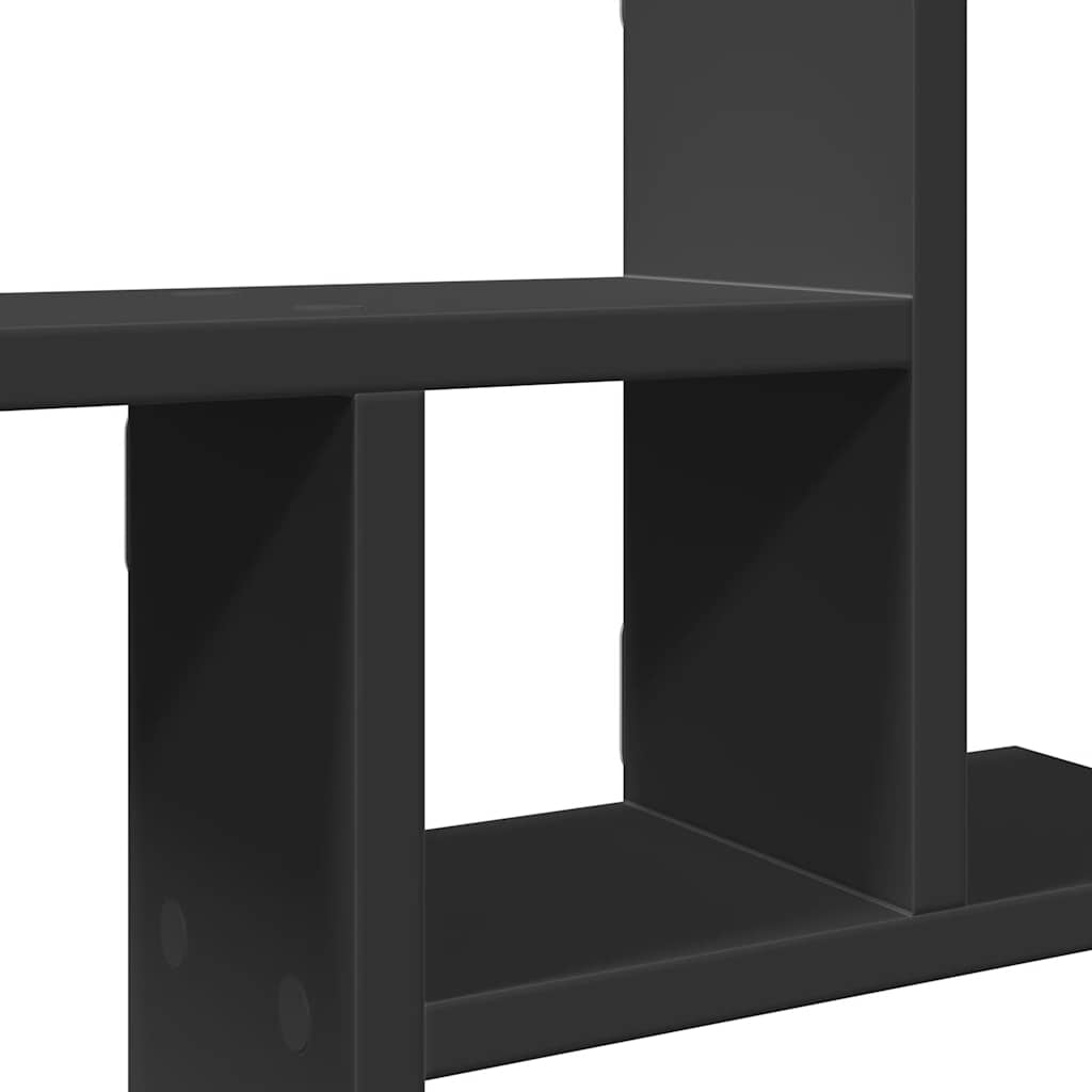 2 db fekete szerelt fa fali polc 38 x 12 x 38 cm