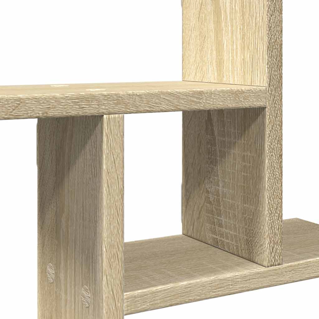 2 db sonoma tölgy színű szerelt fa fali polc 38 x 12 x 38 cm