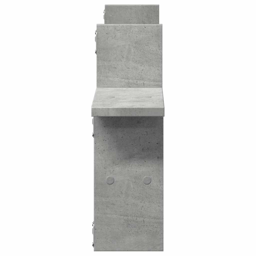 2 db betonszürke szerelt fa fali polc 38 x 12 x 38 cm