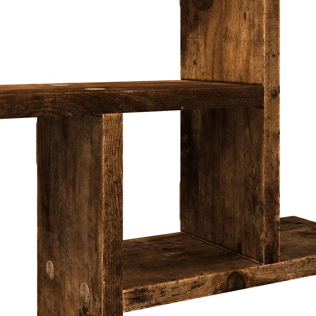 2 db füstös tölgy színű szerelt fa fali polc 38 x 12 x 38 cm