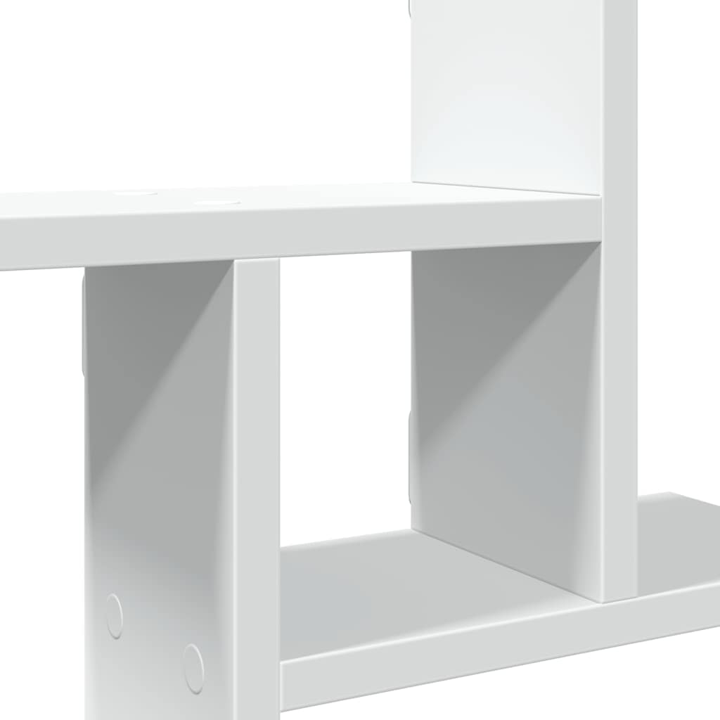 2 db fehér szerelt fa fali polc 50 x 12 x 50 cm