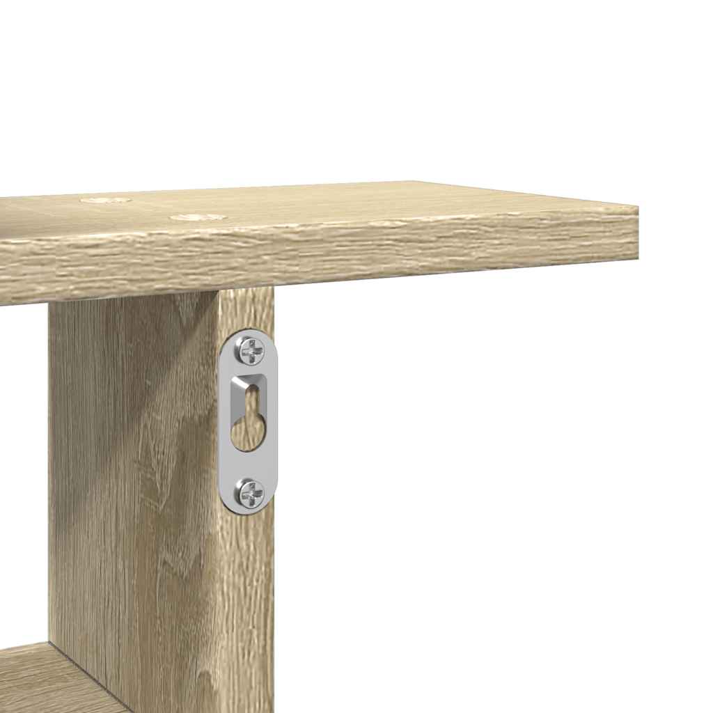 2 db sonoma tölgy színű szerelt fa fali polc 50 x 12 x 50 cm