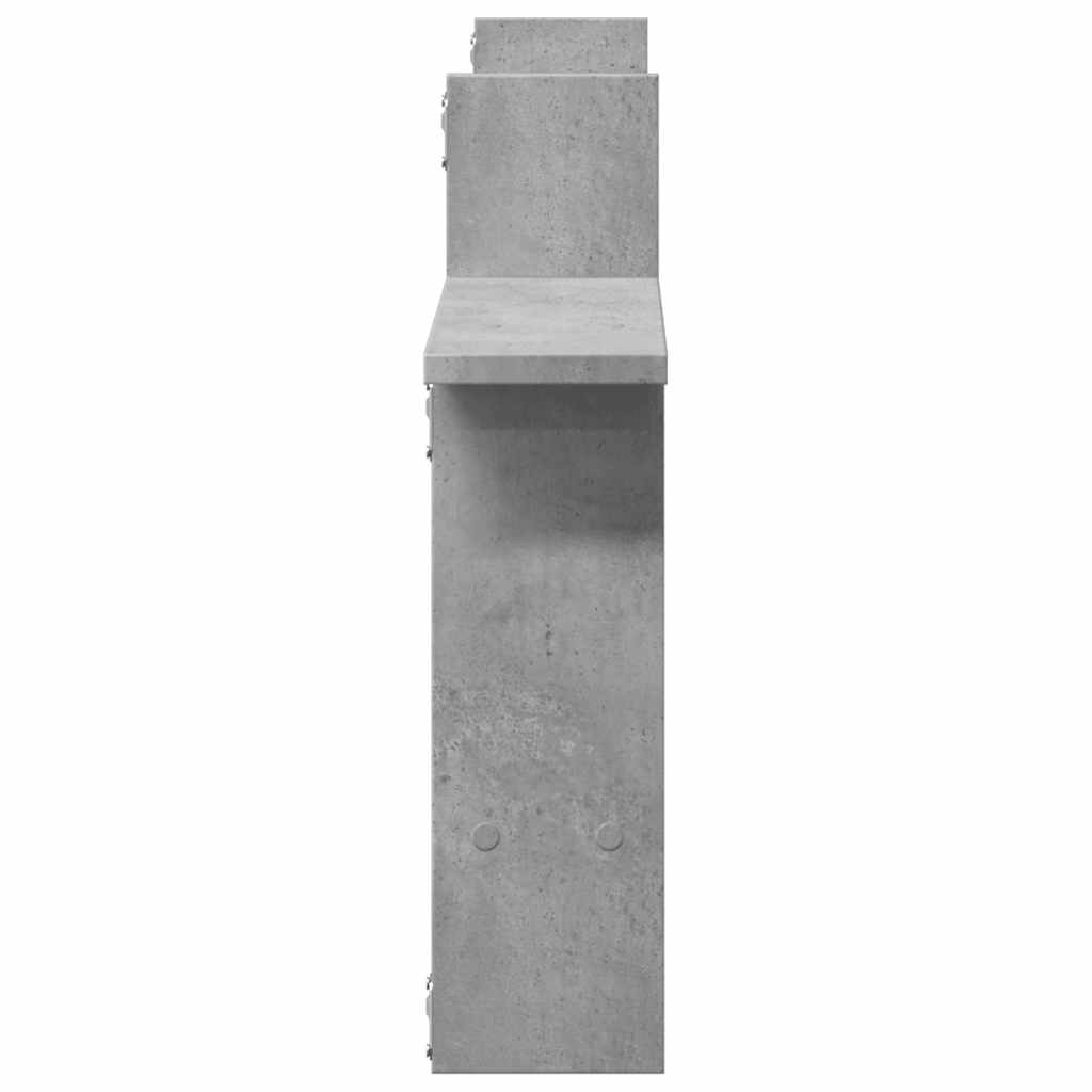 2 db betonszürke szerelt fa fali polc 50 x 12 x 50 cm