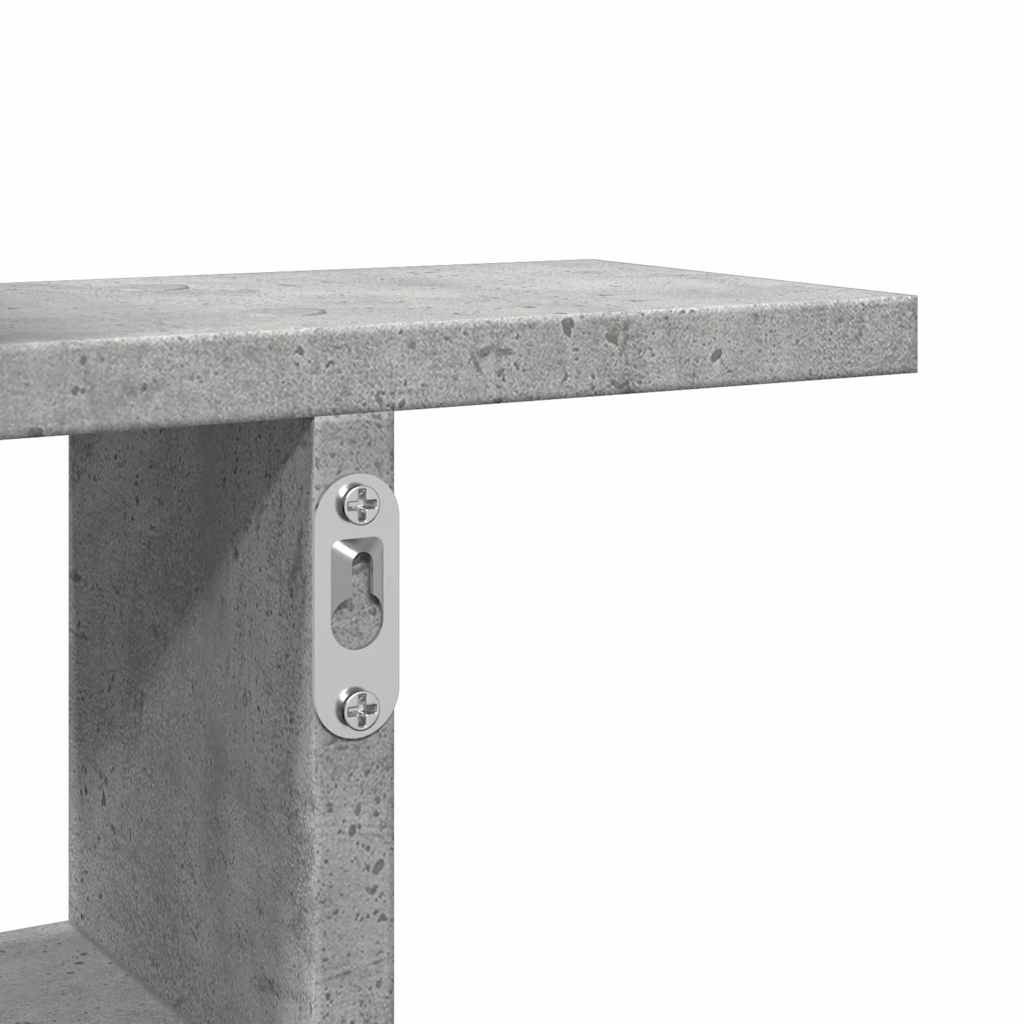 2 db betonszürke szerelt fa fali polc 50 x 12 x 50 cm