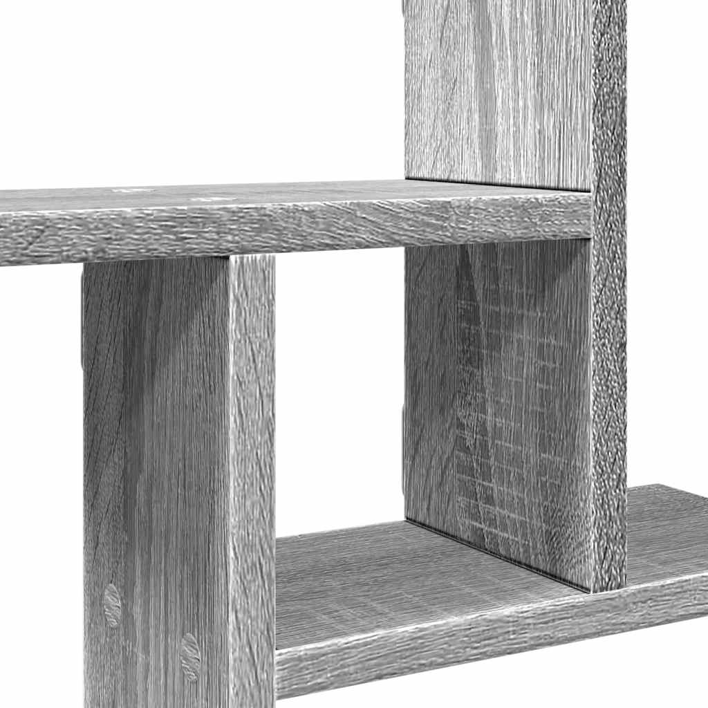 2 db szürke sonoma színű szerelt fa fali polc 50 x 12 x 50 cm