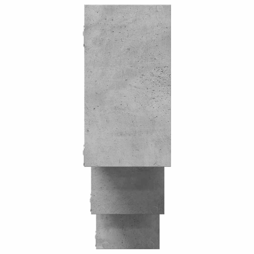 betonszürke szerelt fa fali polc 159 x 18 x 66 cm