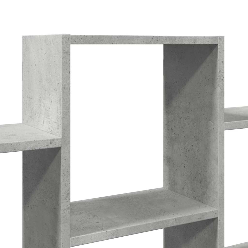betonszürke szerelt fa fali polc 159 x 18 x 66 cm