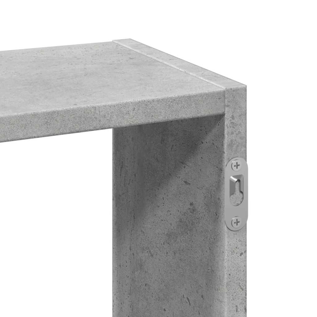 betonszürke szerelt fa fali polc 159 x 18 x 66 cm