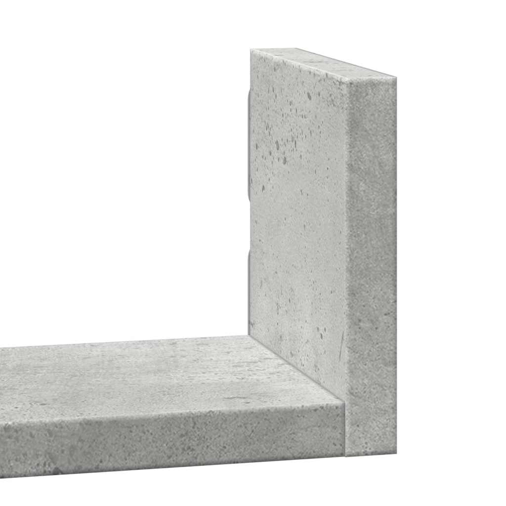 3 db betonszürke szerelt fa fali polc