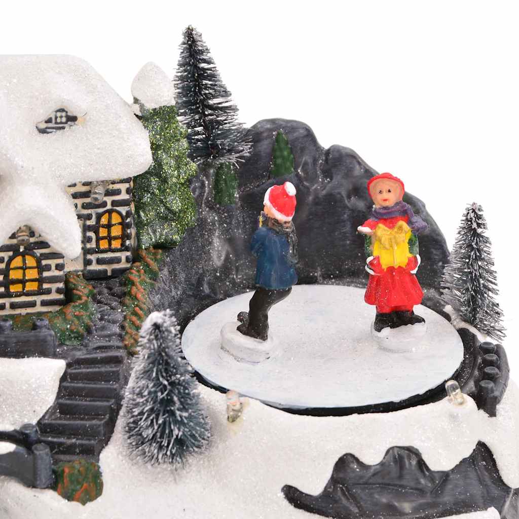 Mini karácsonyi falu 16 x 11,5 x 13 cm Műanyag Sokszínű