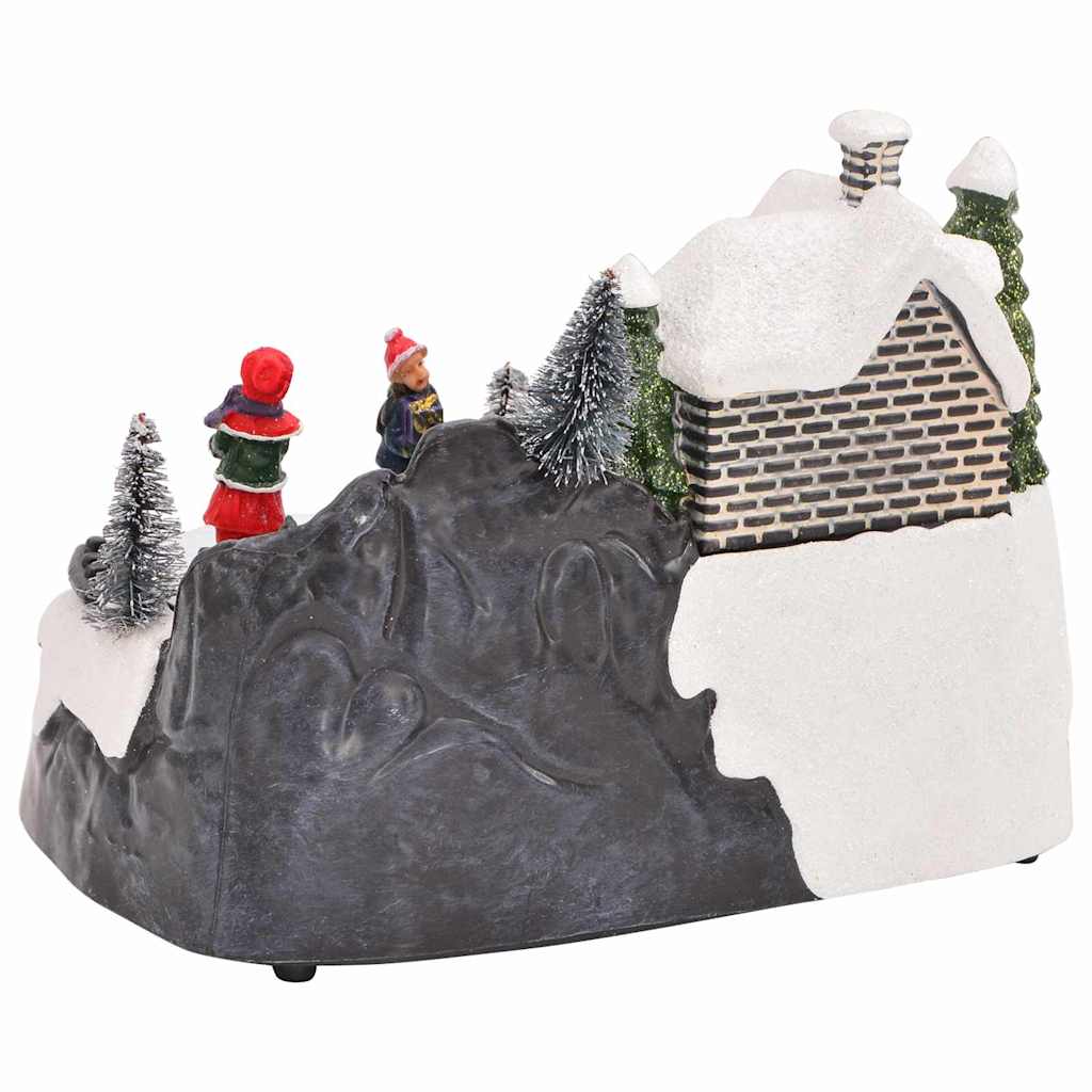 Mini karácsonyi falu 16 x 11,5 x 13 cm Műanyag Sokszínű