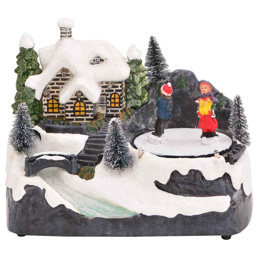 Mini karácsonyi falu 16 x 11,5 x 13 cm Műanyag Sokszínű