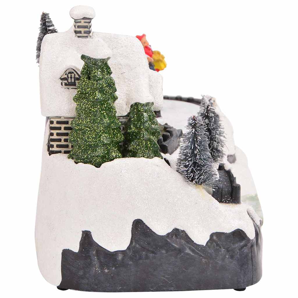 Mini karácsonyi falu 16 x 11,5 x 13 cm Műanyag Sokszínű