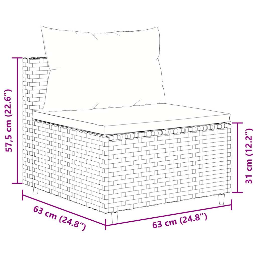 4 részes barna polyrattan kerti ülőgarnitúra párnákkal
