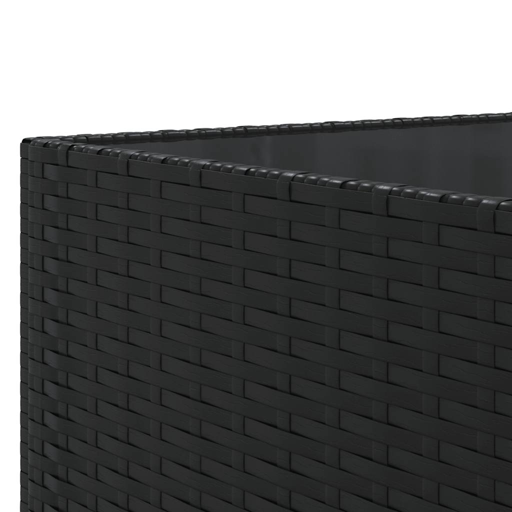 7 részes fekete polyrattan kerti ülőgarnitúra párnákkal