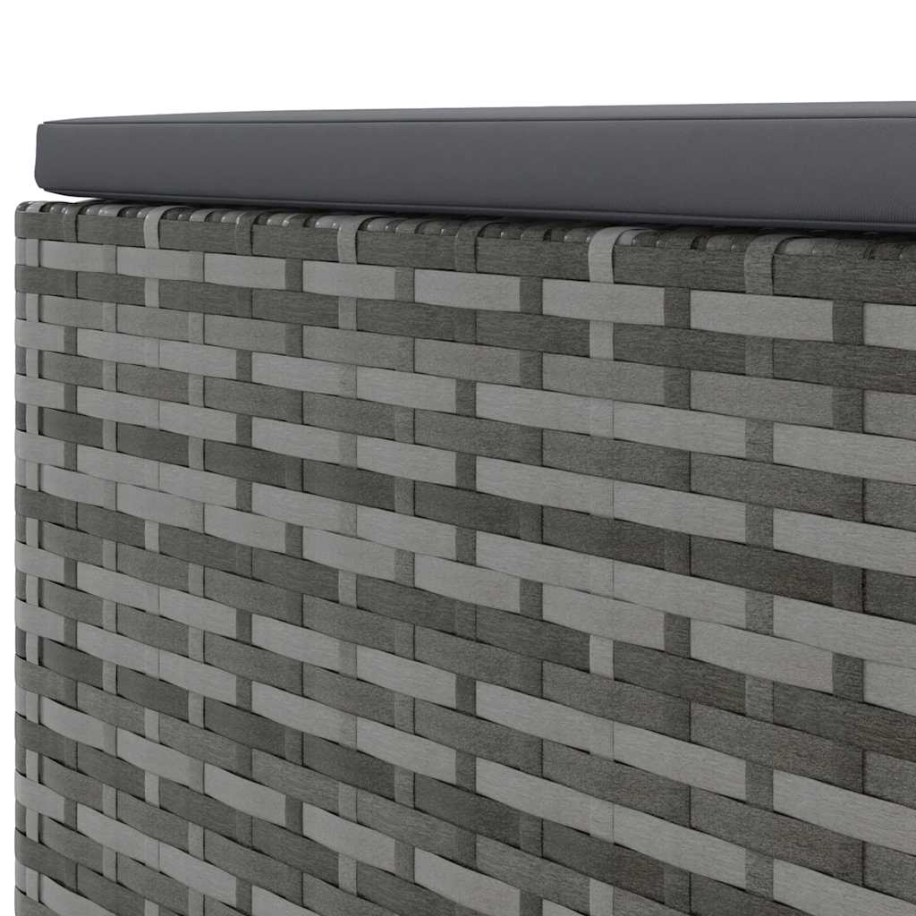 7 részes szürke polyrattan kerti ülőgarnitúra párnákkal