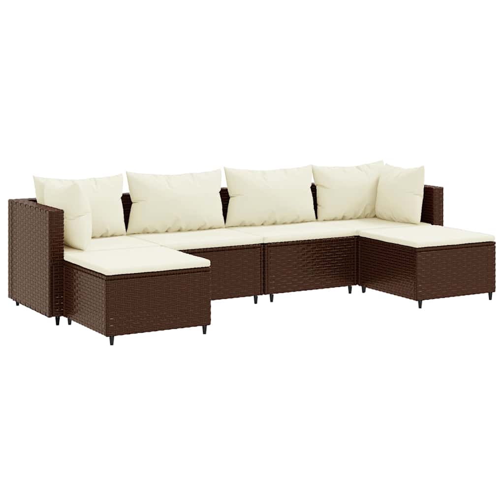 6 részes barna polyrattan kerti ülőgarnitúra párnákkal