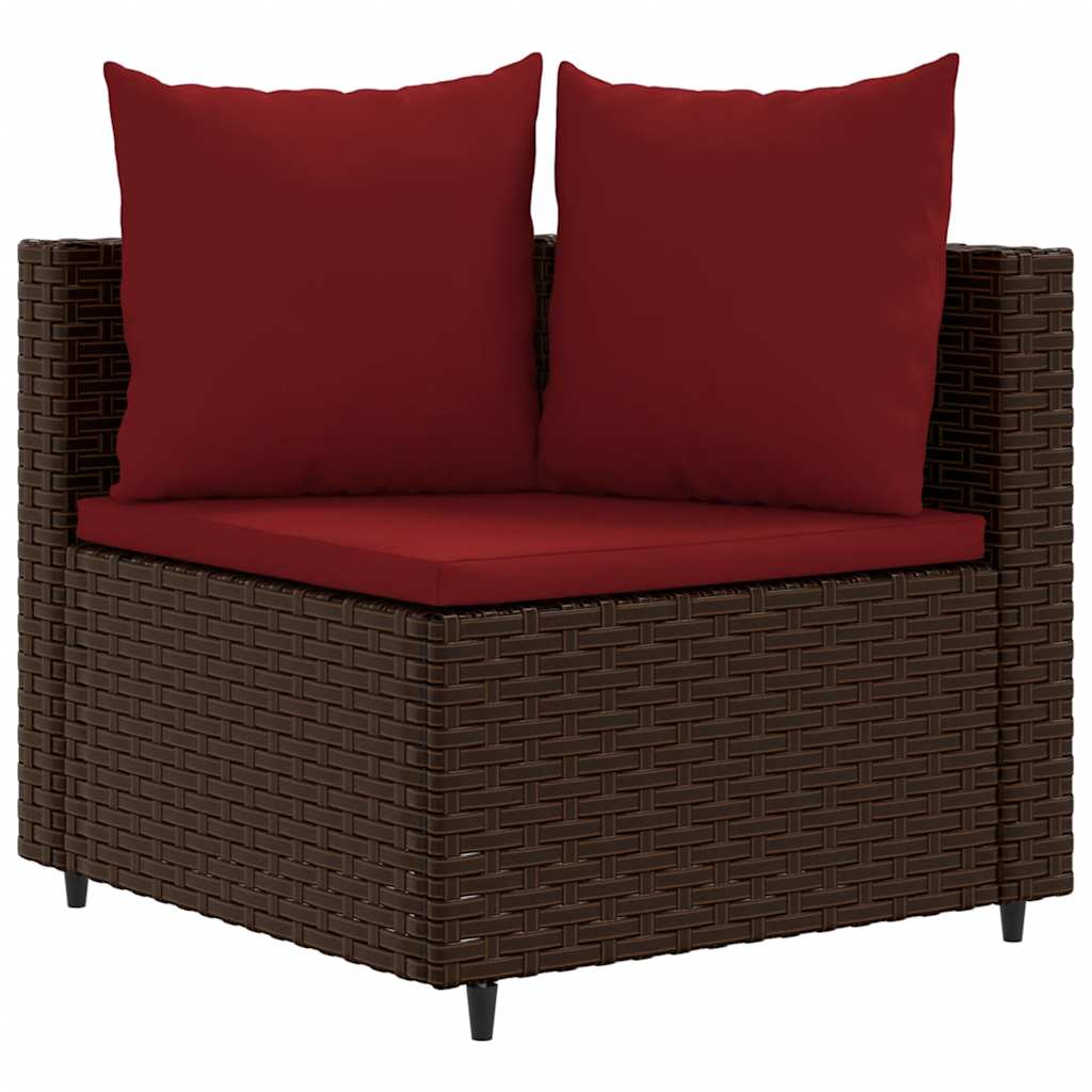 4 részes barna polyrattan kerti ülőgarnitúra párnákkal