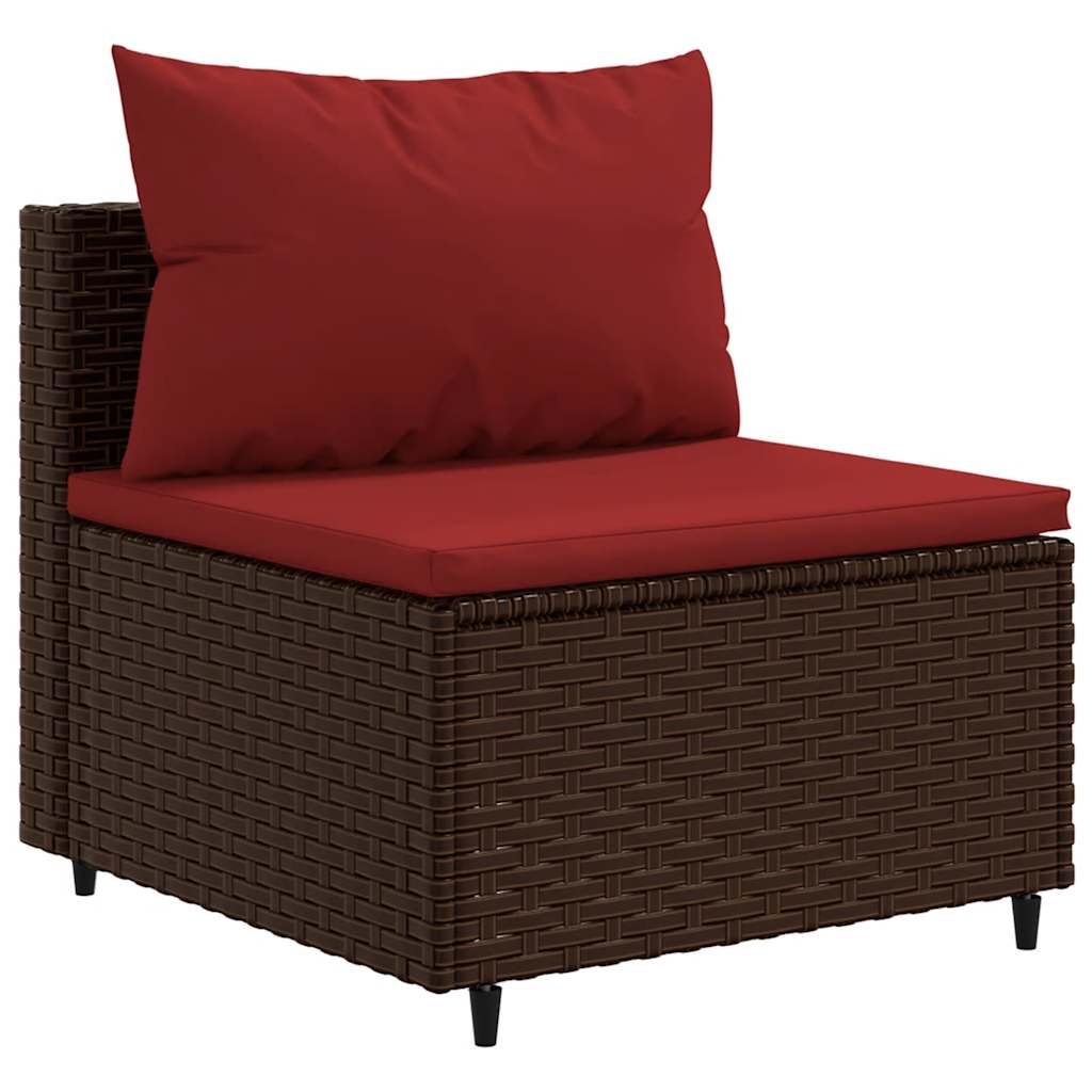 5 részes barna polyrattan kerti ülőgarnitúra párnával