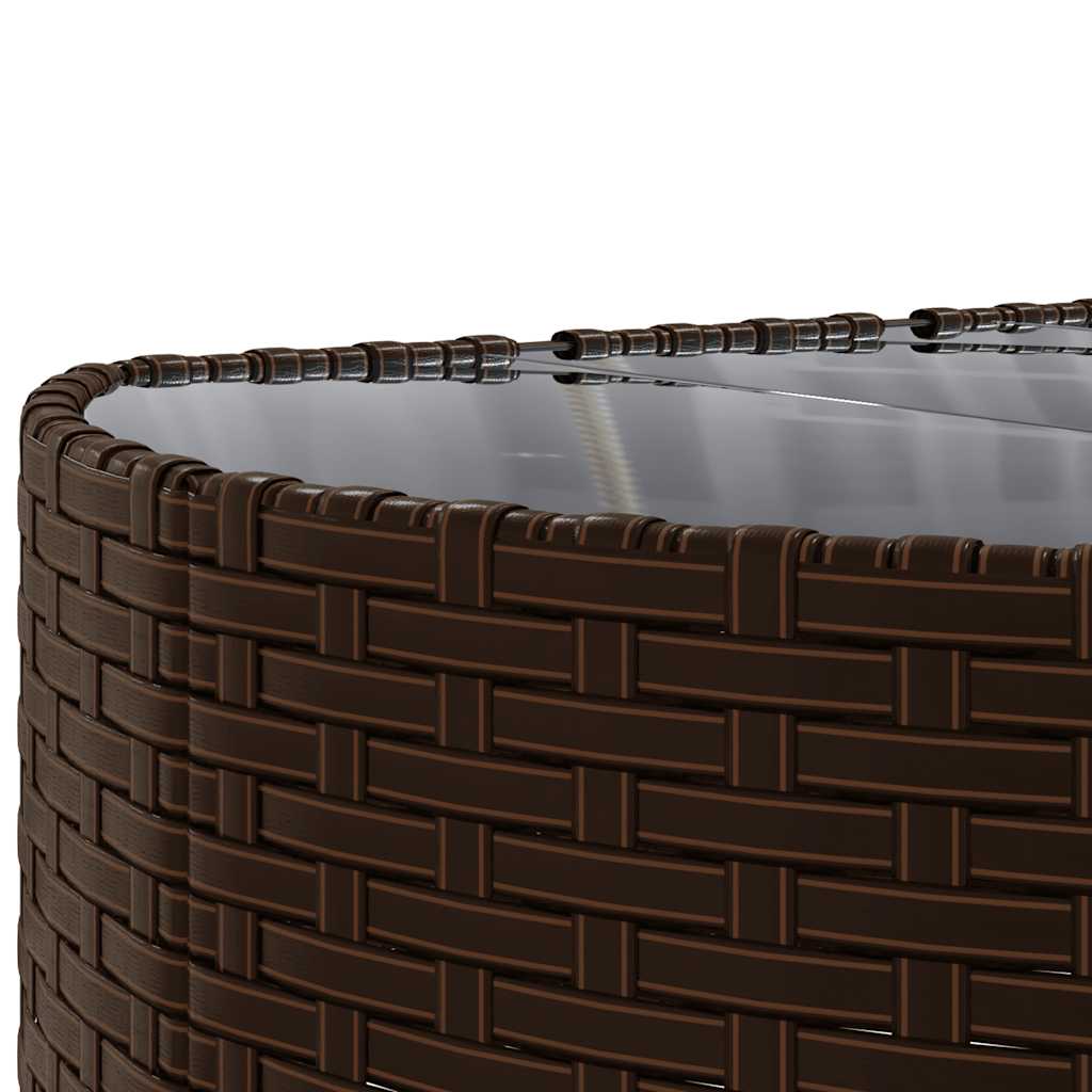 7 részes barna polyrattan kerti ülőgarnitúra párnákkal