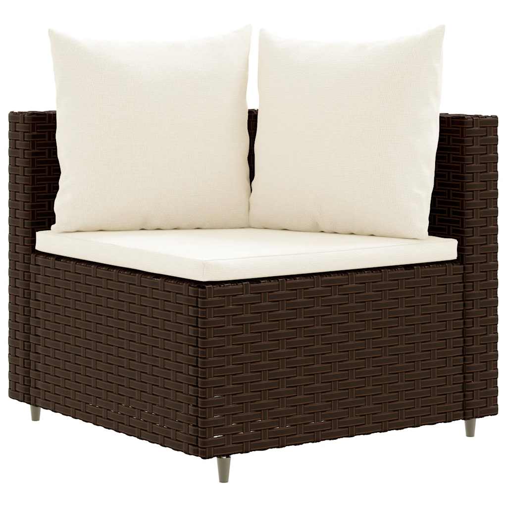 6 részes barna polyrattan kerti ülőgarnitúra párnával