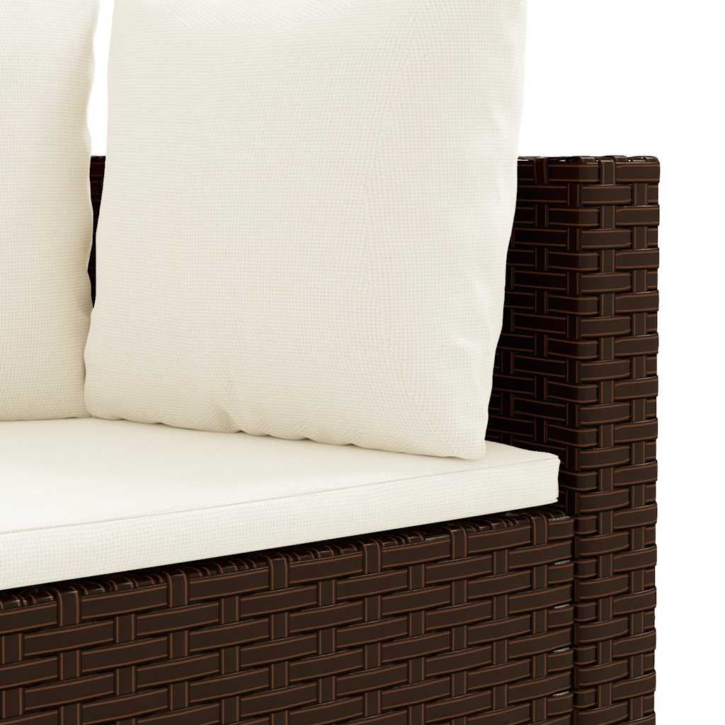 6 részes barna polyrattan kerti ülőgarnitúra párnával