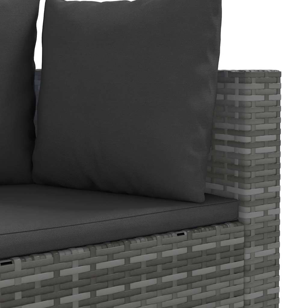 6 részes szürke polyrattan kerti ülőgarnitúra párnákkal