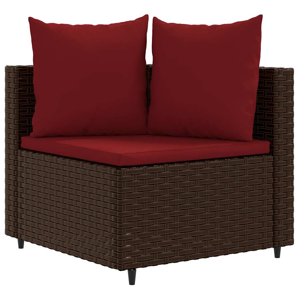 6 részes barna polyrattan kerti ülőgarnitúra párnával