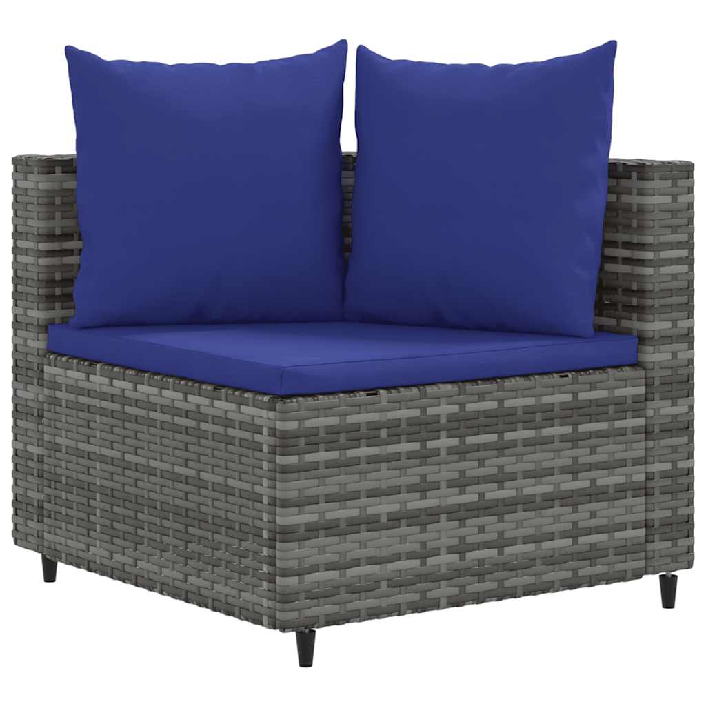 6 részes szürke polyrattan kerti ülőgarnitúra párnákkal