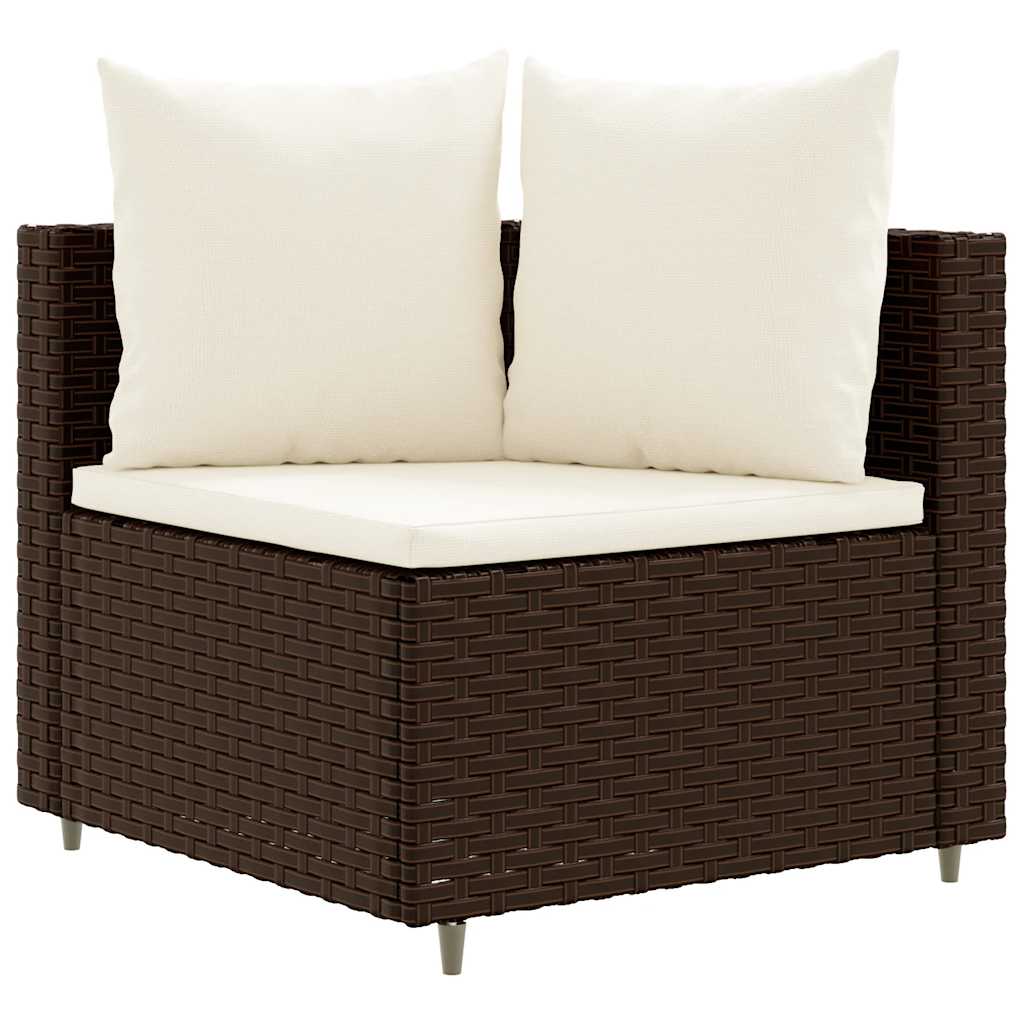 10 részes barna polyrattan kerti ülőgarnitúra párnákkal