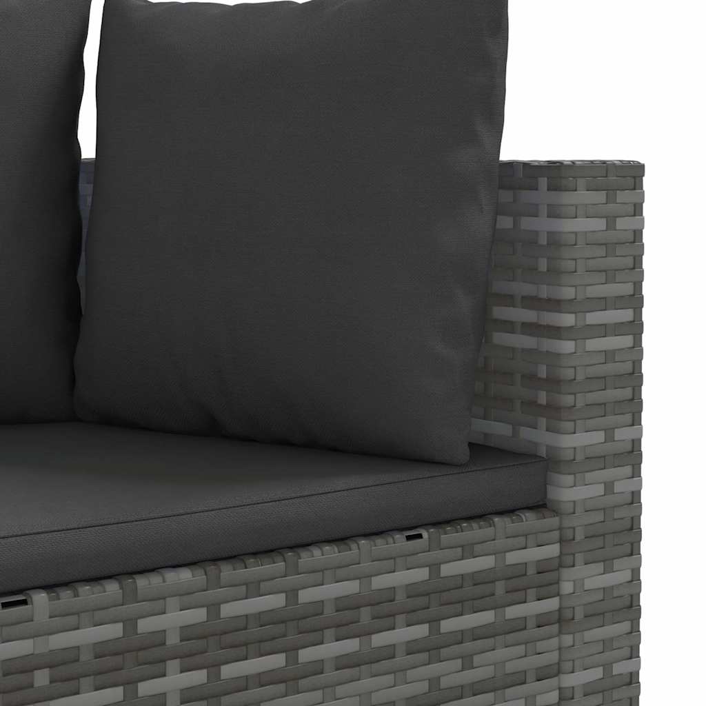 6 részes szürke polyrattan kerti ülőgarnitúra párnákkal