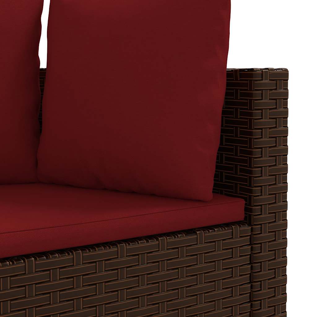 9 részes barna polyrattan kerti ülőgarnitúra párnákkal
