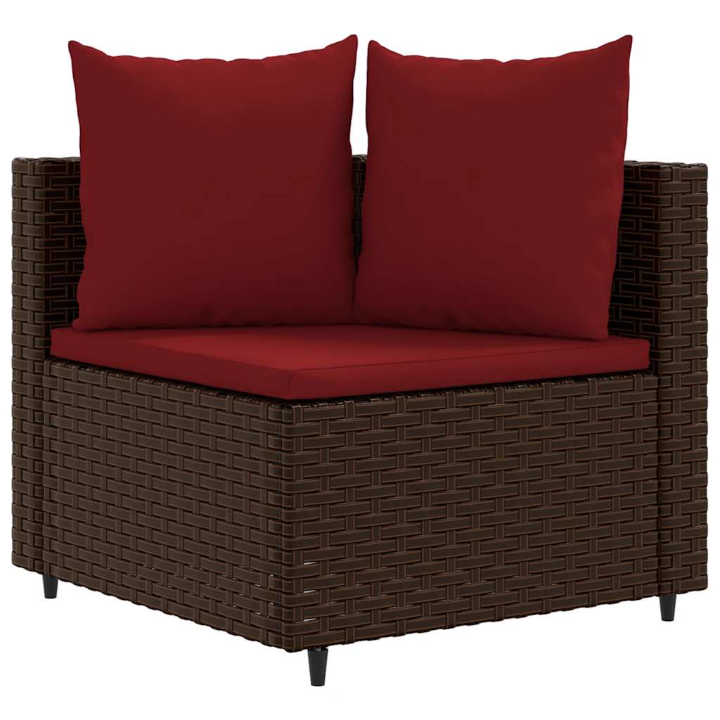 5 részes barna polyrattan kerti ülőgarnitúra párnával