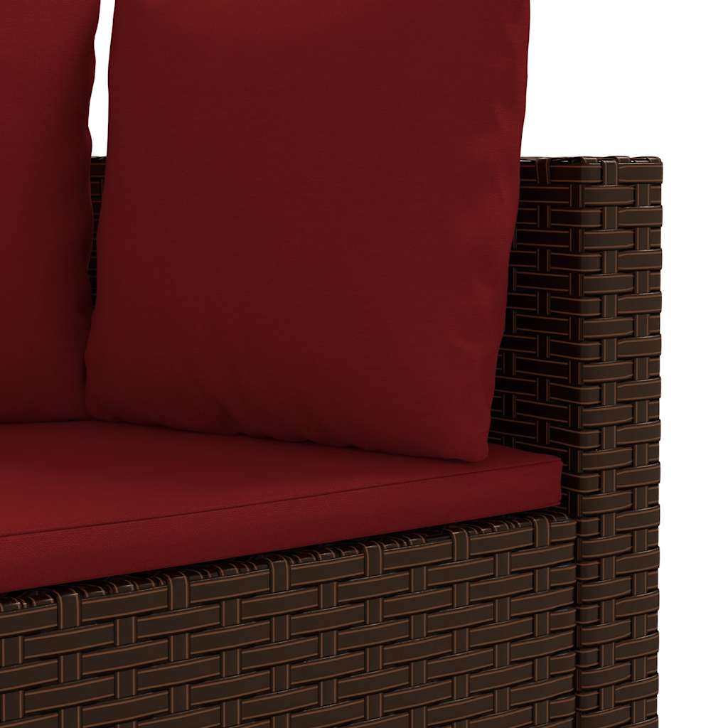 5 részes barna polyrattan kerti ülőgarnitúra párnával