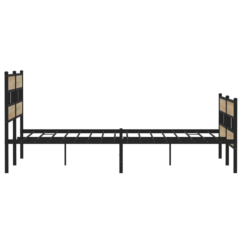 sonoma tölgy színű fém ágykeret matrac nélkül 200 x 200 cm