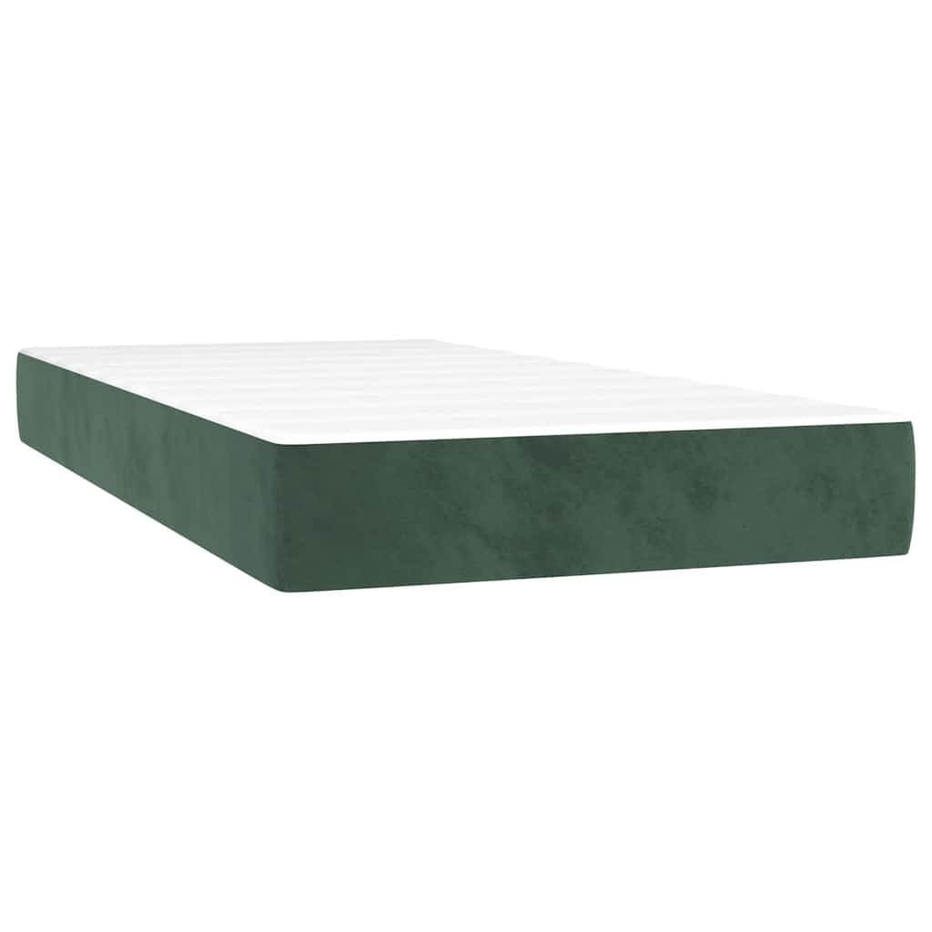 sötétzöld bársony zsebrugós ágymatrac közepes keménységű 80x210x20 cm