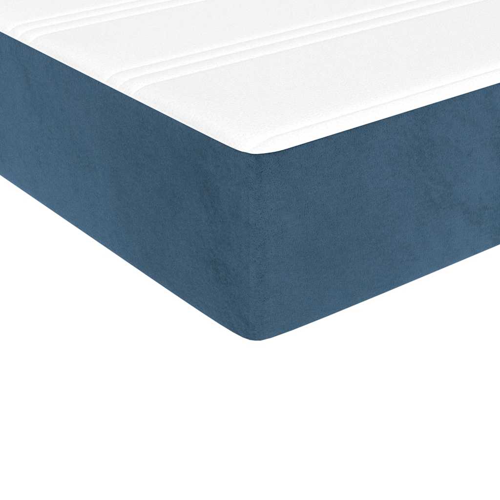 sötétkék bársony zsebrugós ágymatrac közepes keménységű 140 x 220 x 20 cm