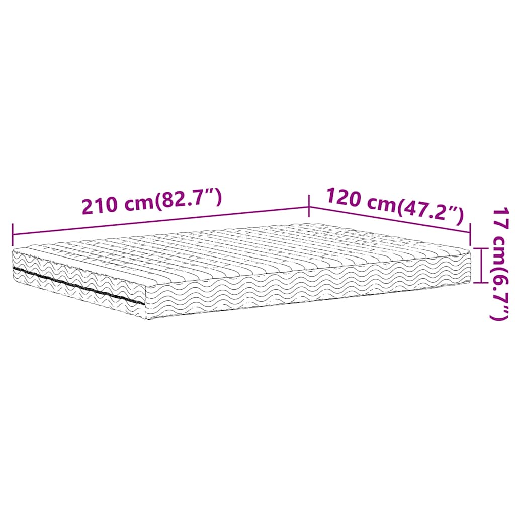 fehér H2/H3 keménységű habmatrac 120 x 210 cm