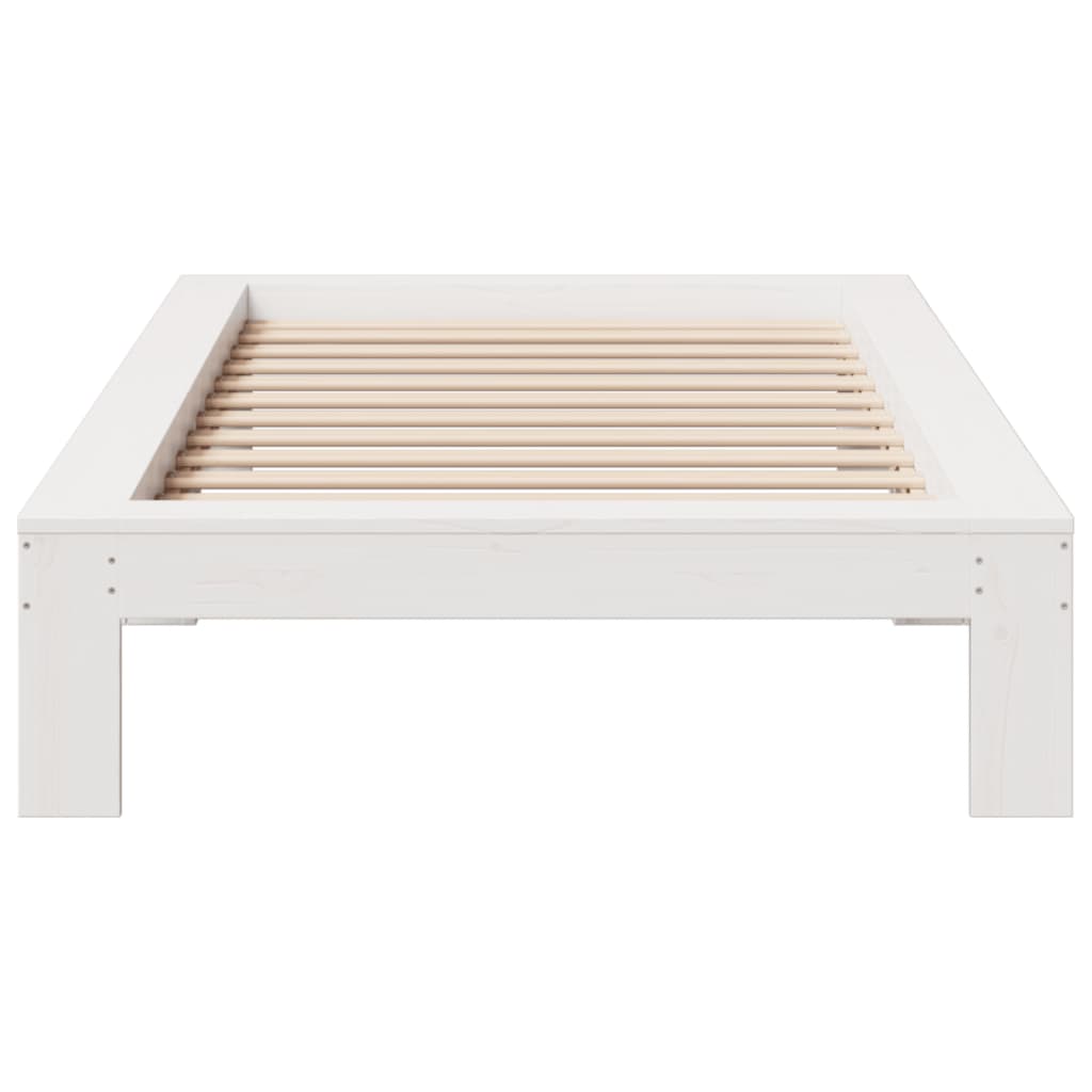 fehér tömör fenyőfa ágy matrac nélkül 90 x 200 cm