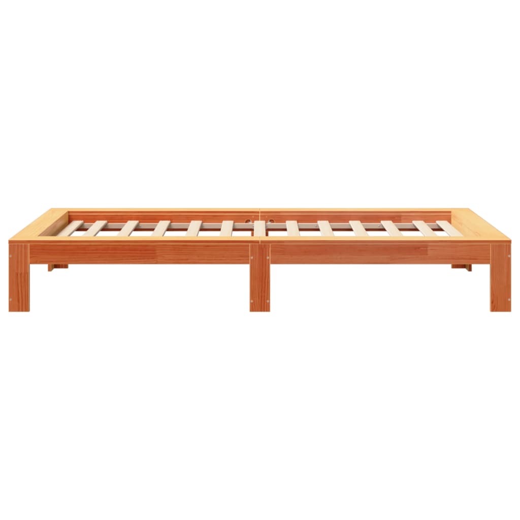 viaszbarna tömör fenyőfa ágy matrac nélkül 90 x 200 cm