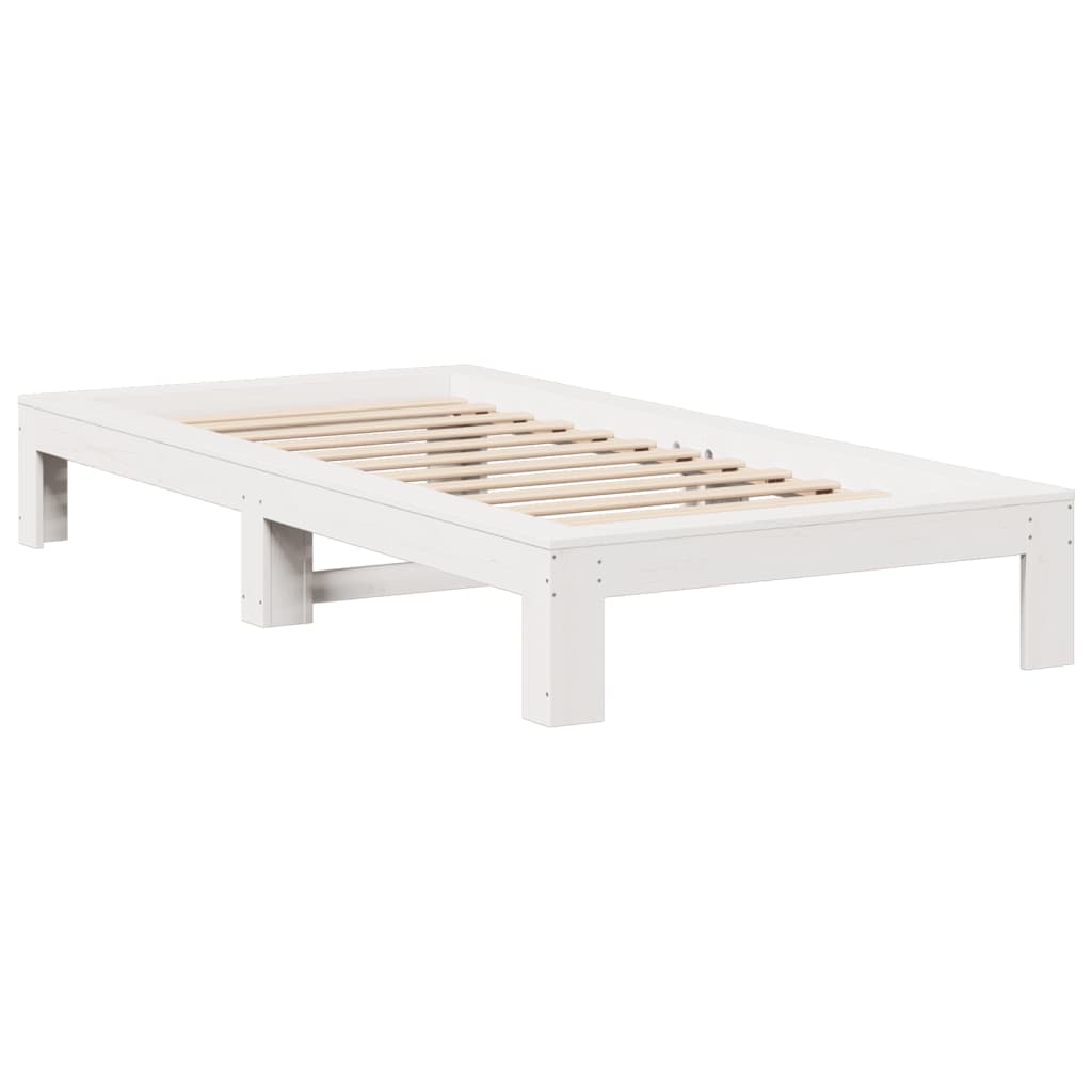 fehér tömör fenyőfa ágykeret matrac nélkül 90 x 190 cm