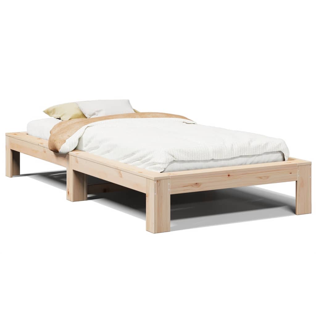 tömör fenyőfa ágy matrac nélkül 75 x 190 cm